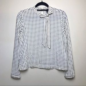 EUC Forever 21 White & Black Square Print Top